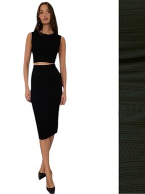 Aritzia Babaton Knit Bodycon Tube Skirt in Black Size XS